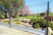 Panneaux de clôture rigides Ht.173 x Lg.250 cm Gris 7016