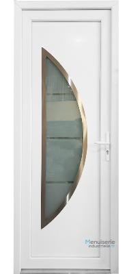 Porte d'entrée PVC KT07 PLUS blanc Ht.215 x Lg.80cm