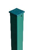Poteau carré 50x50x1,5 avec platine soudé - vert 6005 - Hauteur 160cm