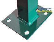 Poteau carré 50x50x1,5 avec platine soudé - vert 6005 - Hauteur 110cm