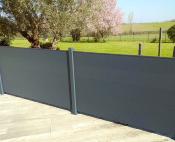 KIT clôture aluminium ARCACHON - Gris 7016 sur platine - Hauteur 40 cm - Longueur 4 mètres