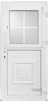 Porte d'entrée Campagnarde PVC blanc Ht.205 x Lg.90cm
