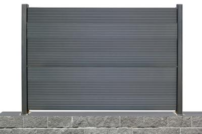 KIT clôture aluminium ARCACHON - Gris 7016 sur platine - Hauteur 60 cm - Longueur 20 mètres